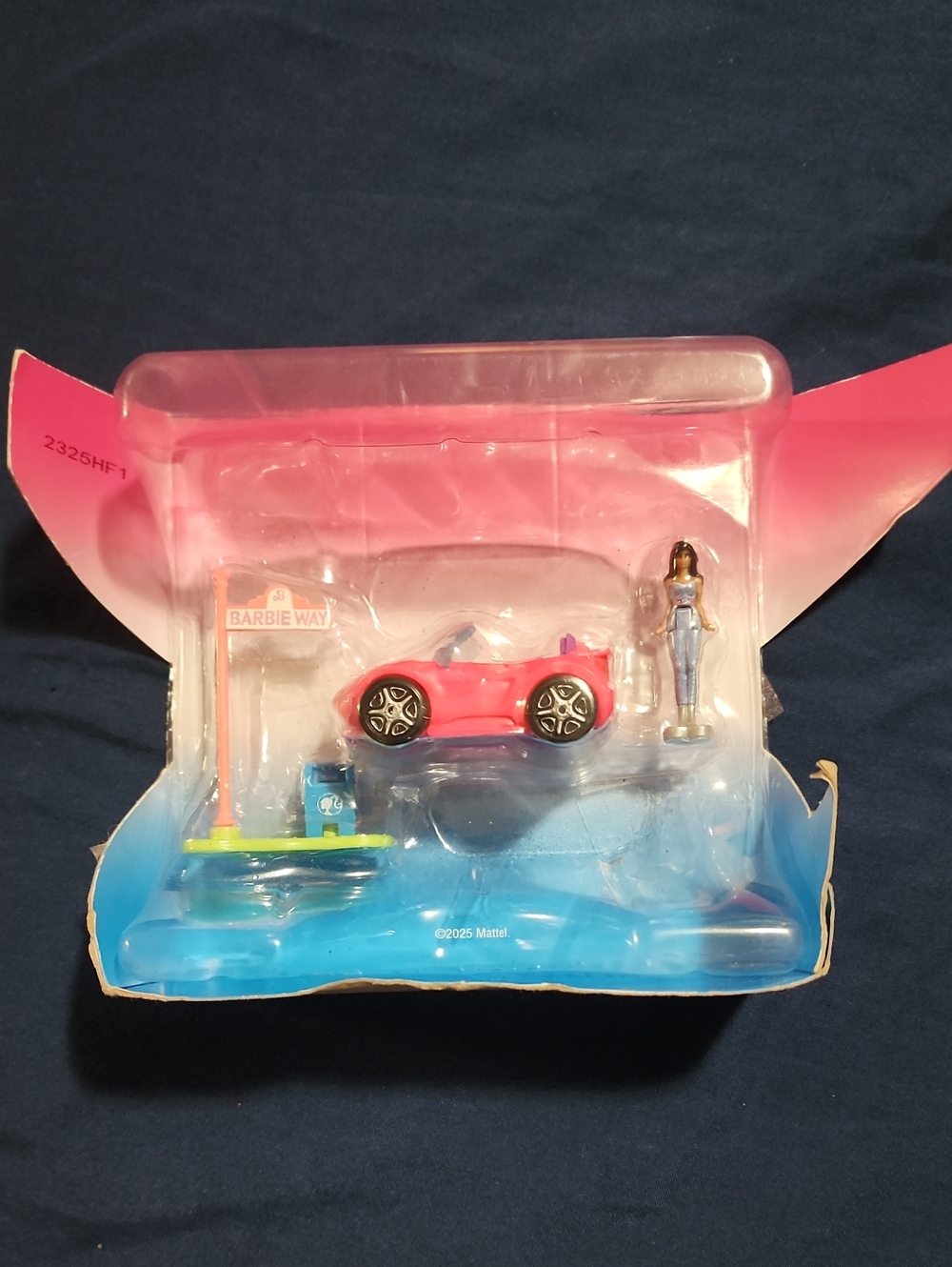 Barbie Pink Convertible with Blue Base and Mini Figure